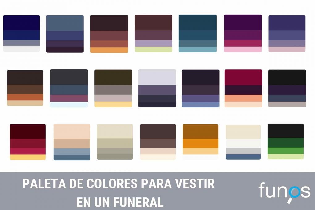 Paleta de colores para vestir en un funeral Funos
